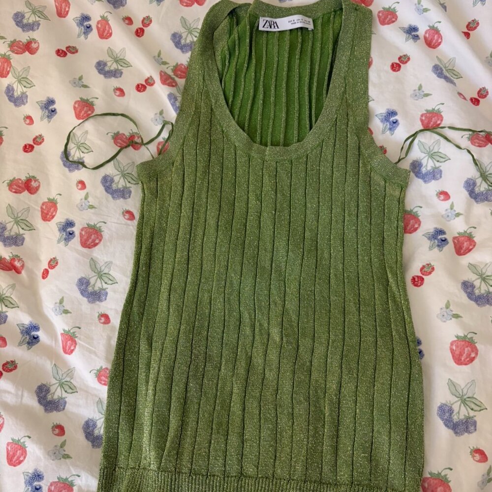 Zara Green Glitter Tank Top